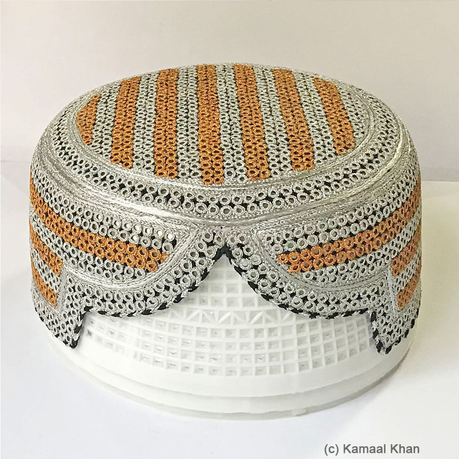 Golden and Silver Yaqoobi Jamali / Zardari Cap or Topi MKC-905